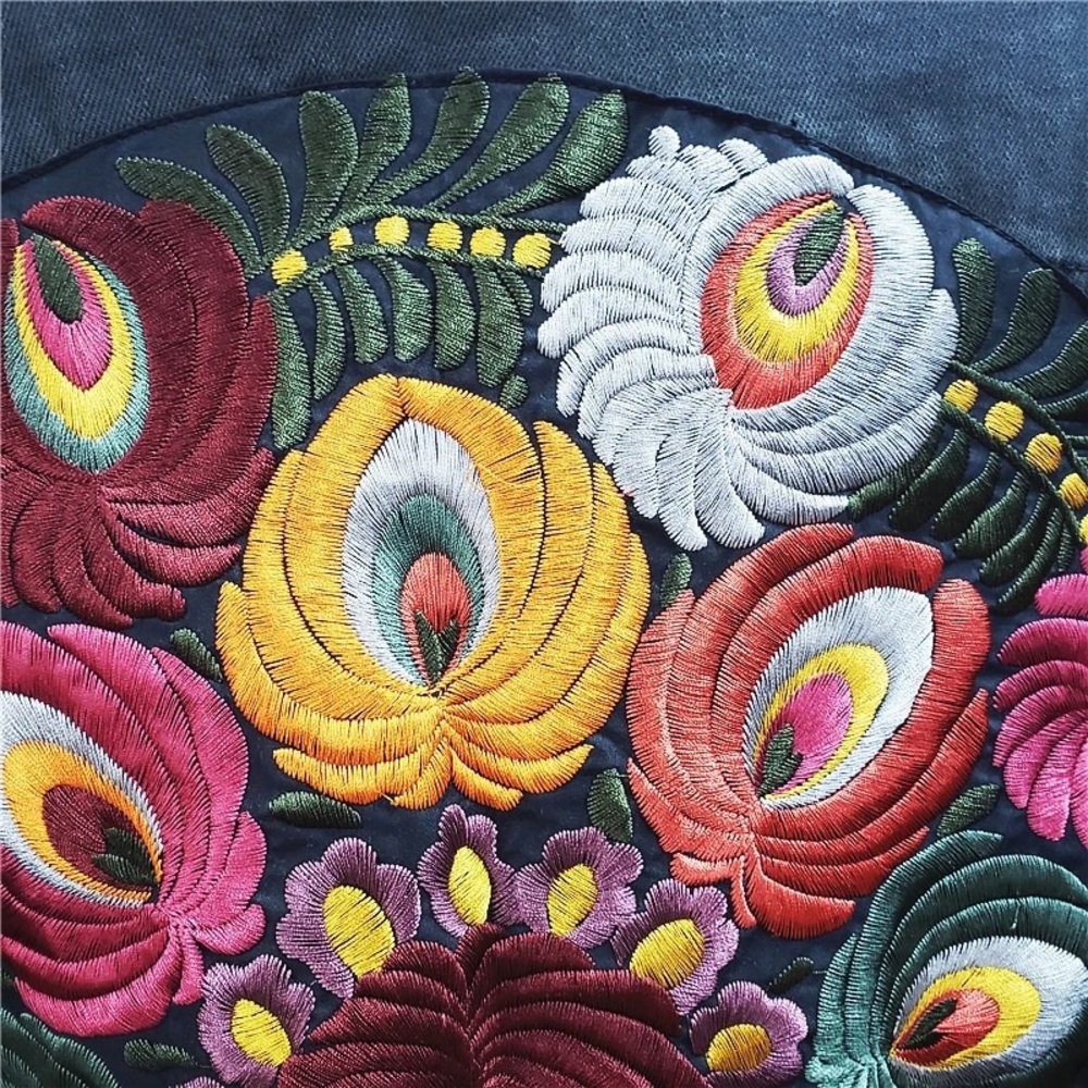 Vibrant Embroidered Jean Jacket - Picture 6 of 10